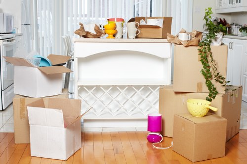 Boxes and household items prepared for a compact removals job
