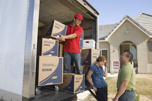 Packed household items prepared for storage in Ilford