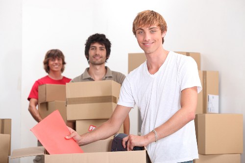 Furniture and boxes prepared for short-term storage in Ilford
